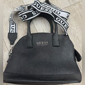 GUESS Black Satchel with Logo Strap